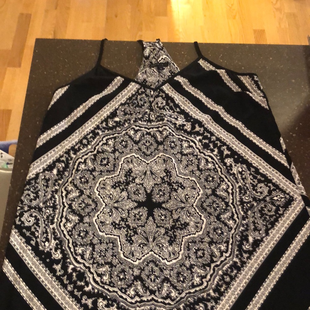 mini scarf dress black and white